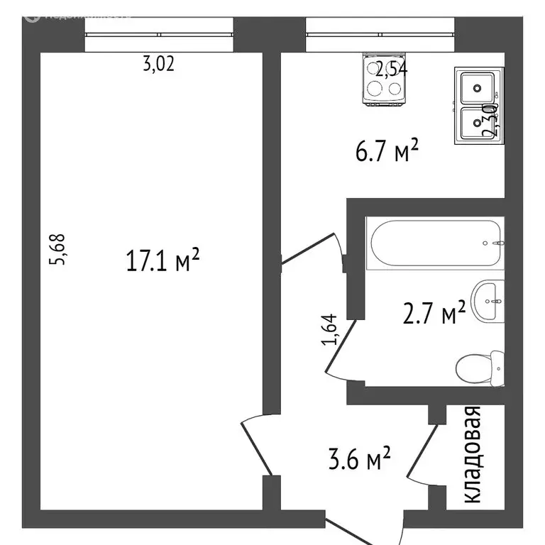 1-комнатная квартира: Тобольск, 4-й микрорайон, 6 (31.2 м) - Фото 1