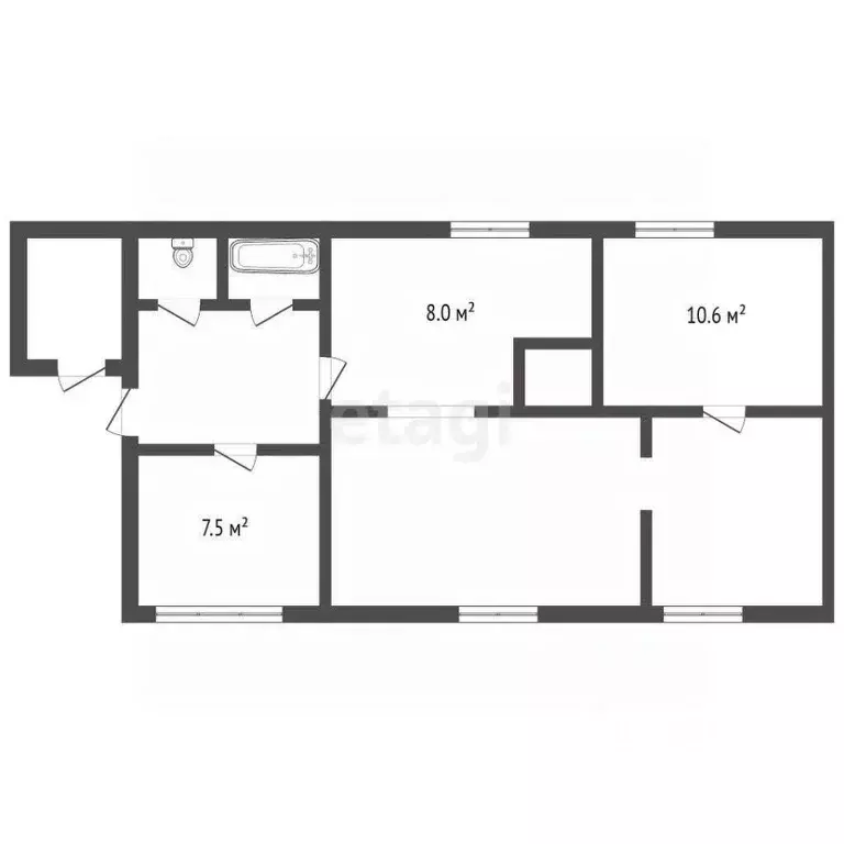3-к кв. Вологодская область, д. Малоновленское ул. Молодежная, 4 (46.7 ... - Фото 2