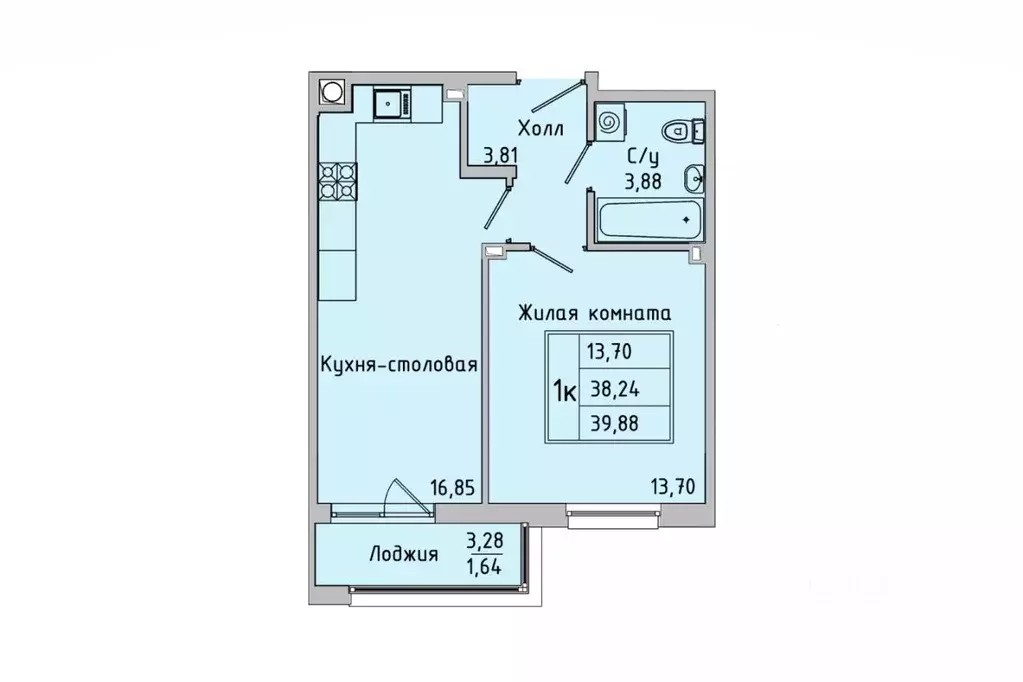 1-к кв. Ростовская область, Батайск ул. Ушинского, 27Ак1 (39.88 м) - Фото 0