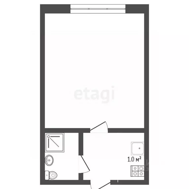 Студия Тюменская область, Тюмень ул. Парфенова, 20 (17.6 м) - Фото 1