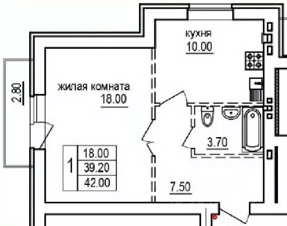 1-к кв. Саратовская область, Саратов пос. Мирный,  (42.0 м) - Фото 0