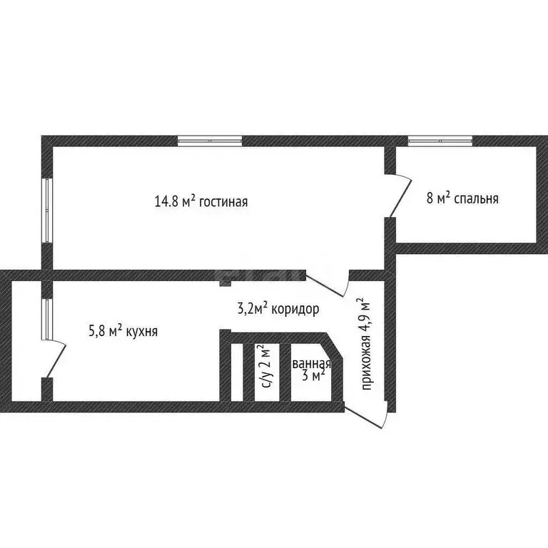2-комнатная квартира: Краснодар, улица имени Тургенева, 154 (37.1 м) - Фото 0