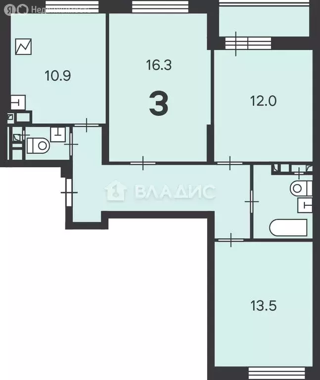 3-комнатная квартира: Москва, улица Молодцова, 25к1 (70.4 м) - Фото 0