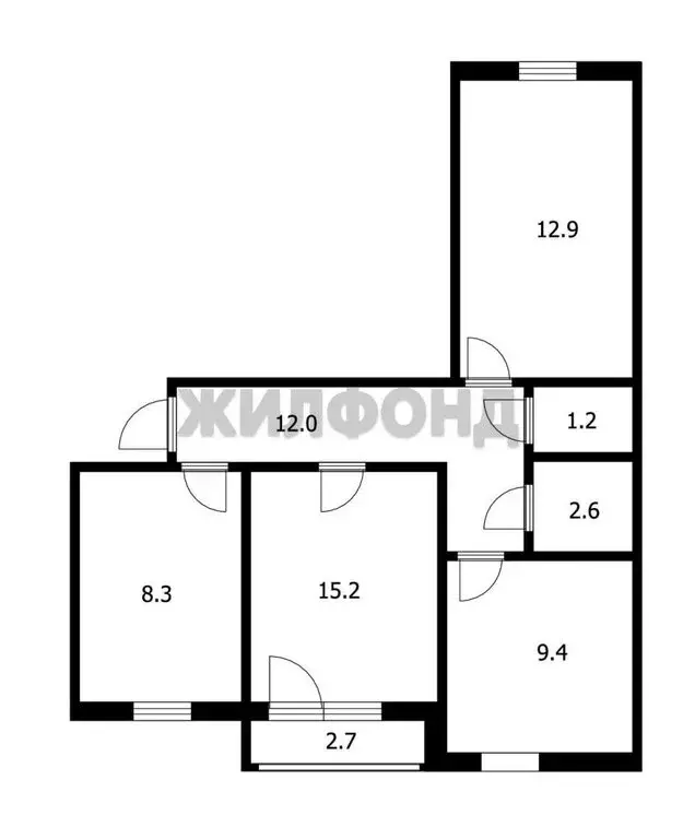 3-комнатная квартира: Бердск, Комсомольская улица, 2Г (61.3 м) - Фото 1