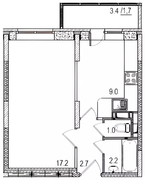1-к кв. Московская область, Ногинск Богородский городской округ, ул. ... - Фото 2