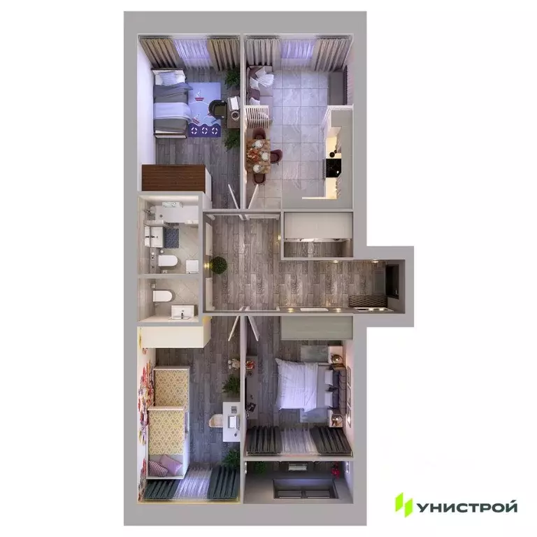 3-к кв. Татарстан, с. Высокая Гора ул. Вторая Ударная, 6 (78.15 м) - Фото 1