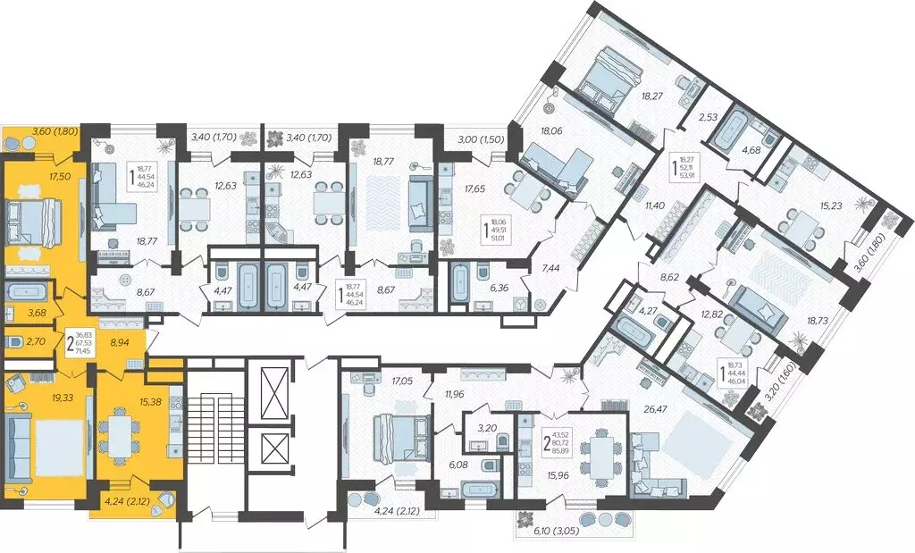 2-комнатная квартира: Краснодар, улица имени Дзержинского, 95 (72 м) - Фото 1