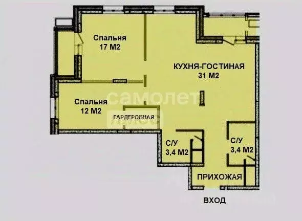 3-к кв. Москва Краснобогатырская ул., 40 (84.4 м) - Фото 2