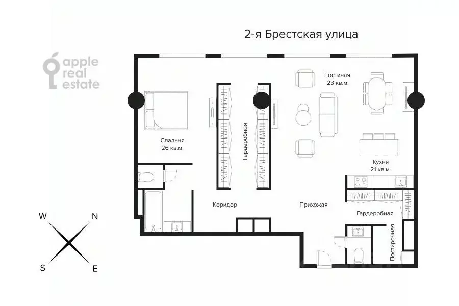 2-к кв. Москва Большая Грузинская ул., 69 (113.0 м) - Фото 1