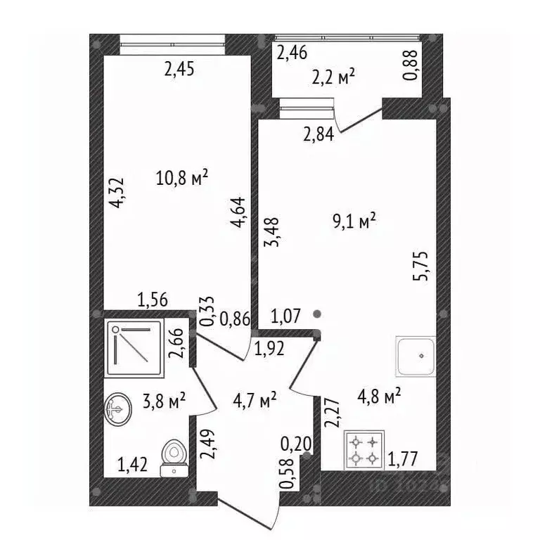 2-к кв. Башкортостан, Уфа наб. Кустаревская, 25 (36.0 м) - Фото 2