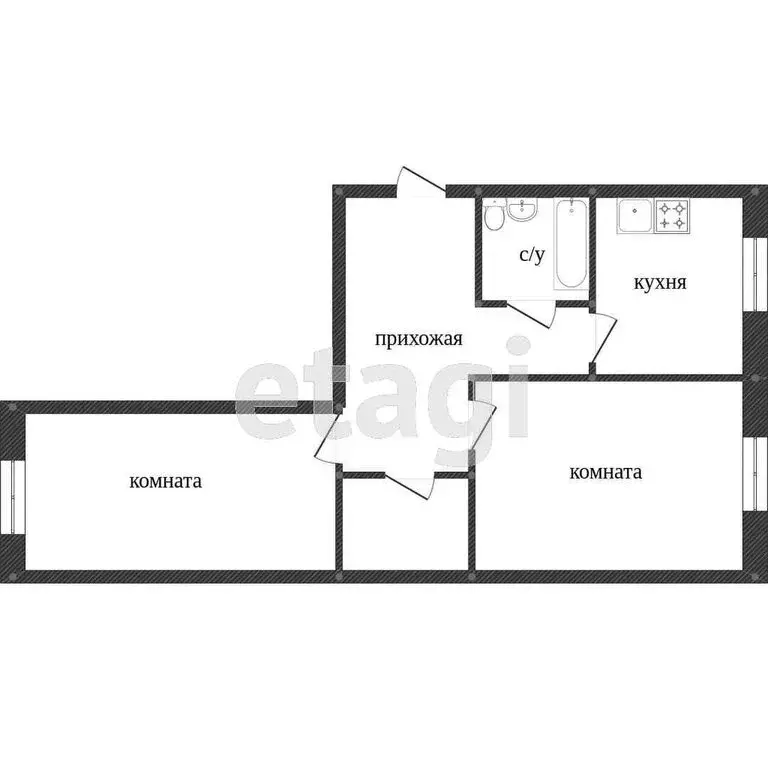 2-комнатная квартира: Тобольск, 4-й микрорайон, 7 (45 м) - Фото 1