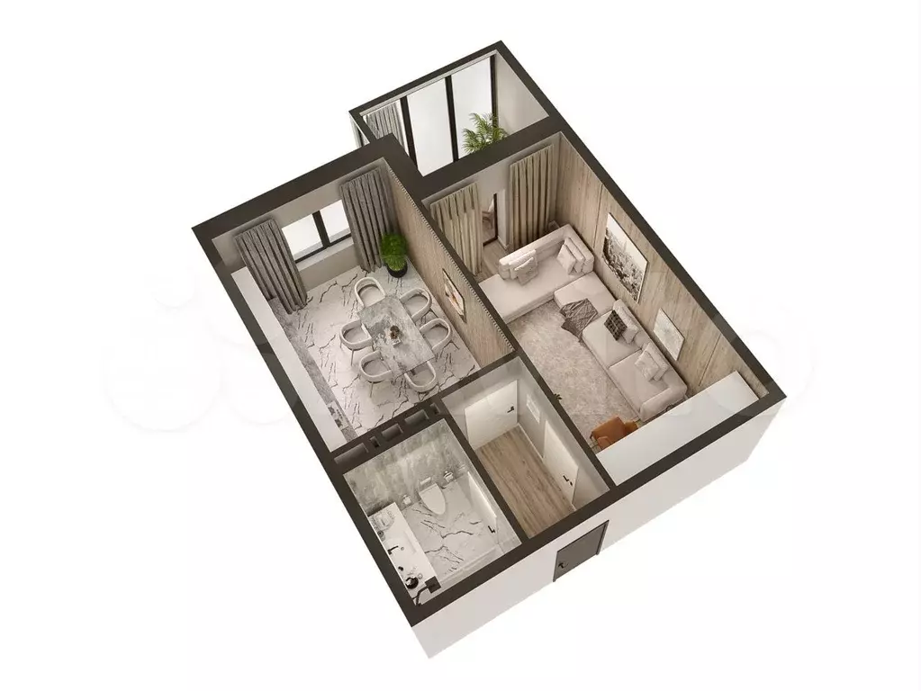 1-к. квартира, 42,7 м, 7/7 эт. - Фото 1