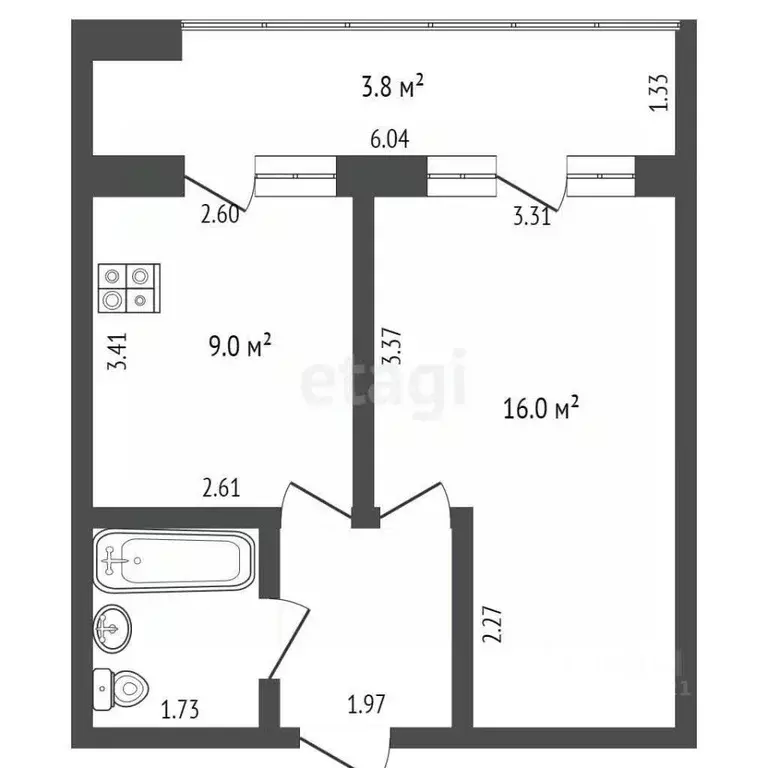 1-к кв. Марий Эл, Йошкар-Ола ул. Чернякова, 7 (29.1 м) - Фото 1