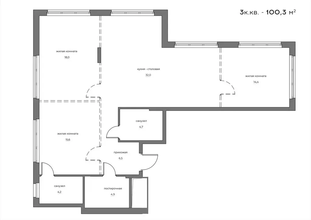 3-комнатная квартира: Пенза, улица Богданова, 39 (100.3 м) - Фото 0
