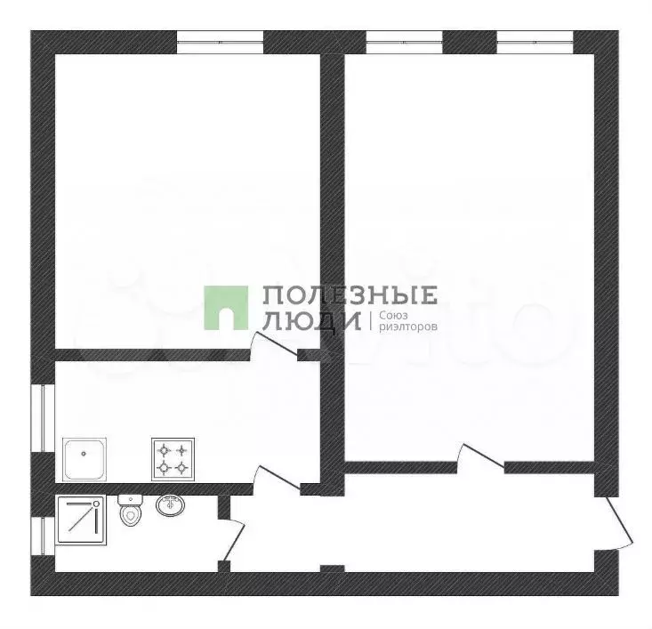 2-к. квартира, 48 м, 2/2 эт. - Фото 0