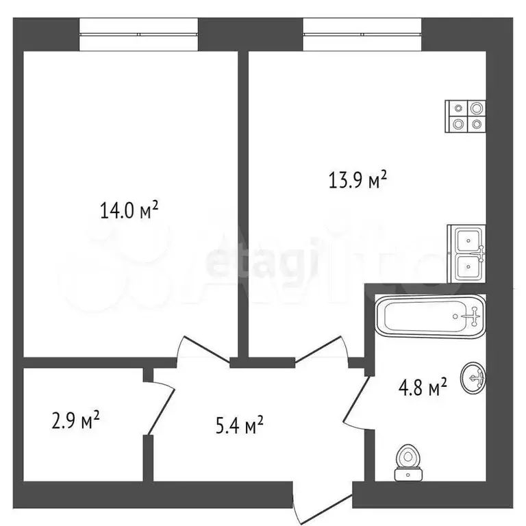 1-к. квартира, 41 м, 3/16 эт. - Фото 0