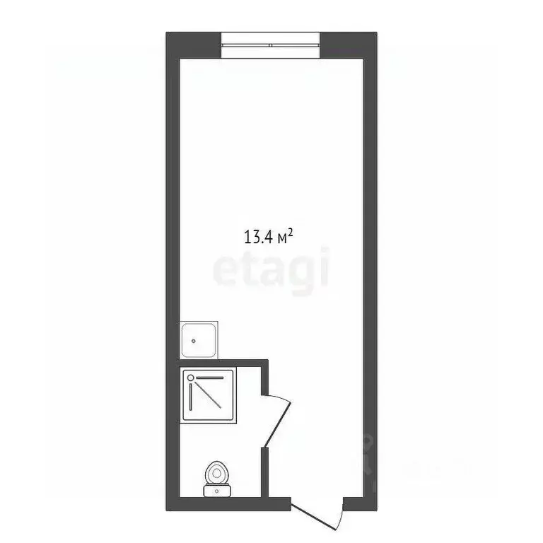 Студия Красноярский край, Красноярск ул. Королева, 11 (13.4 м) - Фото 2