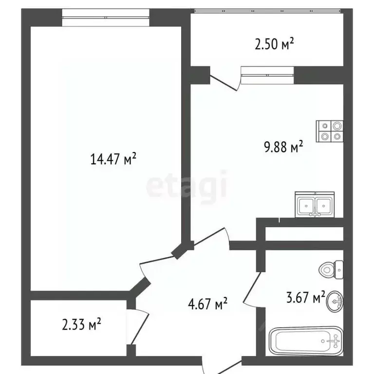 1-к кв. Московская область, Красногорск городской округ, Нахабино пгт ... - Фото 2
