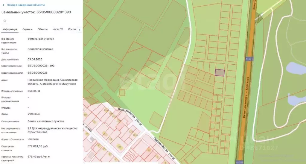 Участок в Сахалинская область, Анивский городской округ, с. Мицулевка  ... - Фото 2