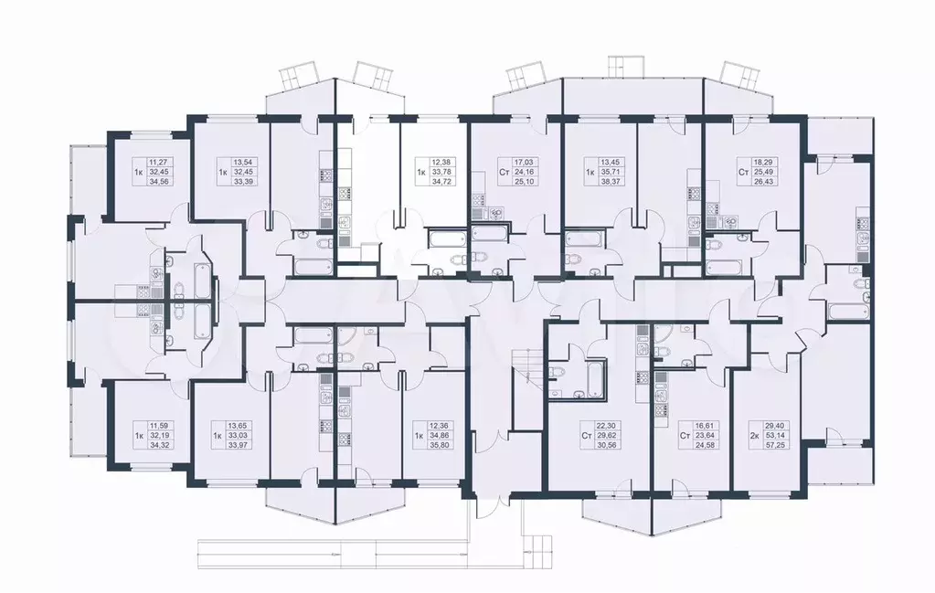 1-к. квартира, 34,7 м, 1/3 эт. - Фото 1