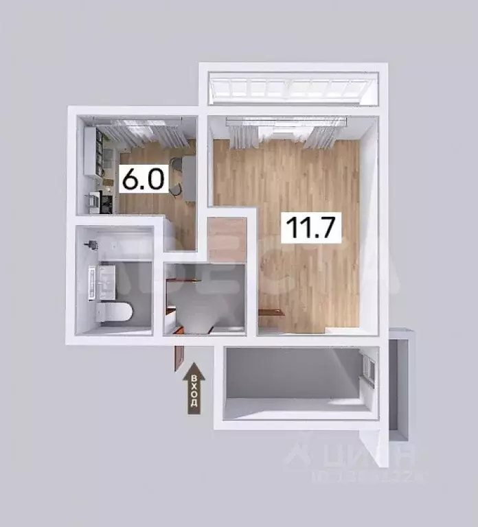 Студия Омская область, Омск Привокзальный мкр, ул. Академика Павлова, ... - Фото 2