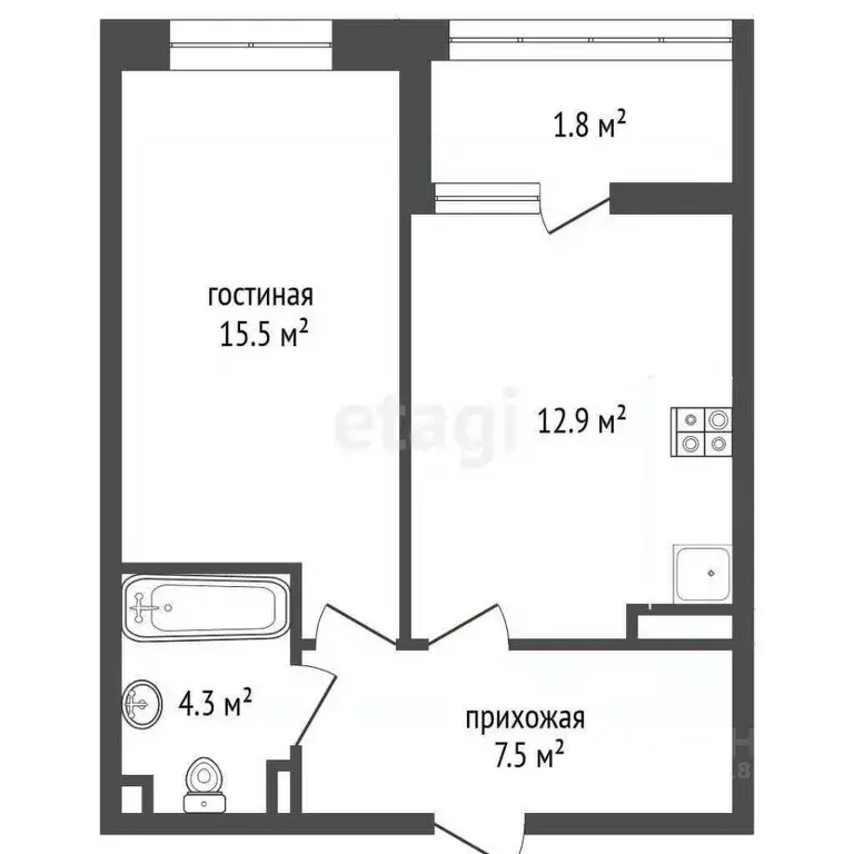 1-к кв. Ростовская область, Ростов-на-Дону ул. Вересаева, 102/1с1 ... - Фото 1