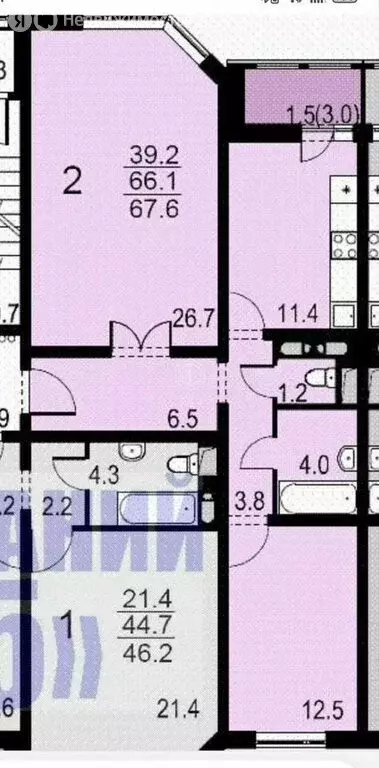 2-комнатная квартира: Долгопрудный, проспект Ракетостроителей, 5к1 ... - Фото 1