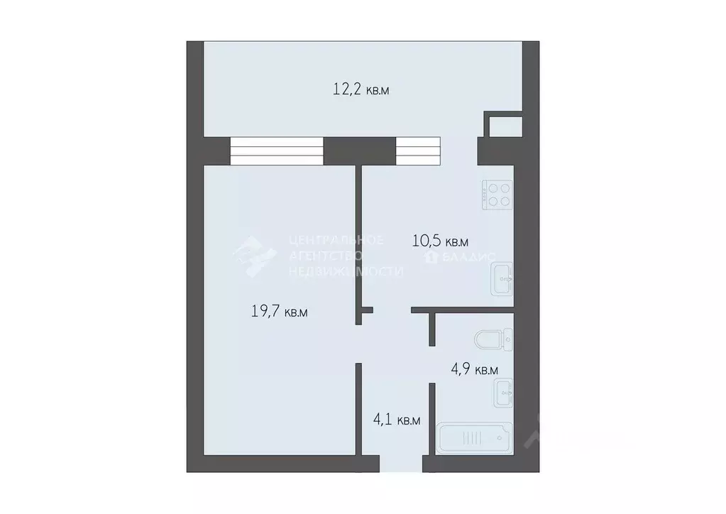 1-к кв. Рязанская область, Рязань ш. Михайловское, 234к1 (41.1 м) - Фото 1