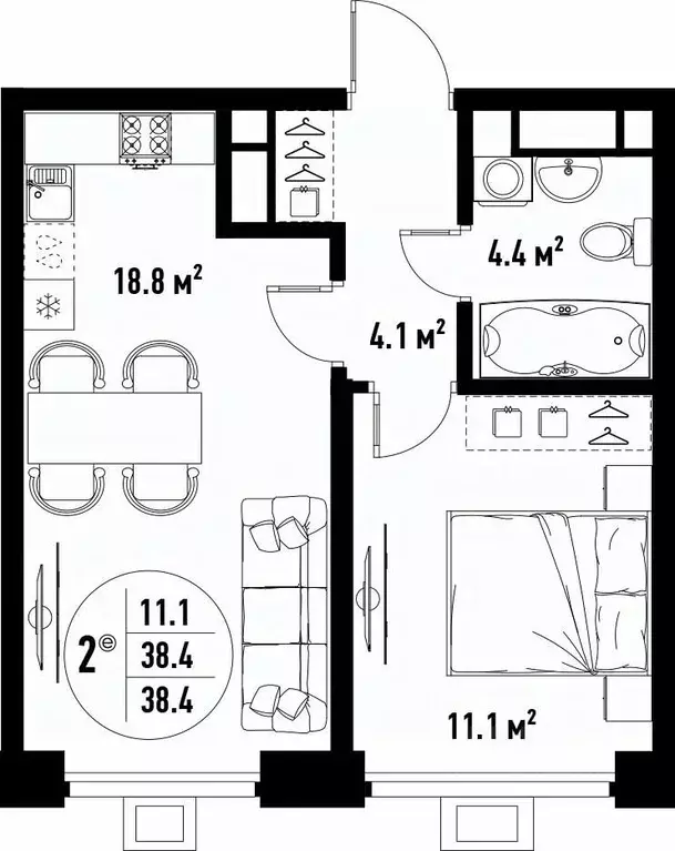 2-к кв. Астраханская область, Астрахань ул. Бэра, 29 (38.4 м) - Фото 2