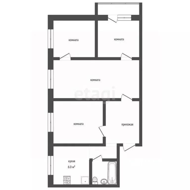 4-к кв. Саратовская область, Балашов ул. Карла Маркса, 65 (60.9 м) - Фото 1