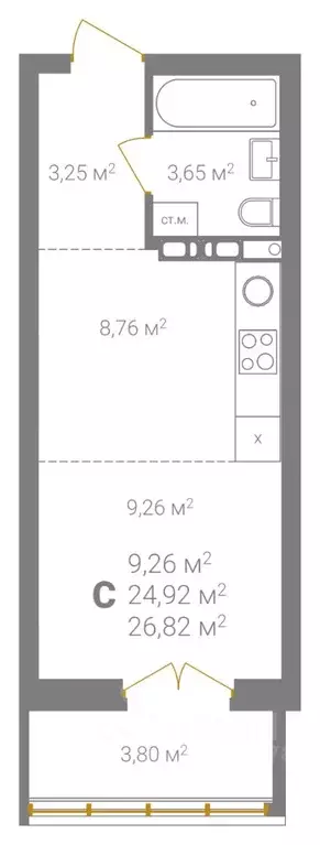 Студия Нижегородская область, Нижний Новгород Ветеринарная ул. (26.82 ... - Фото 2