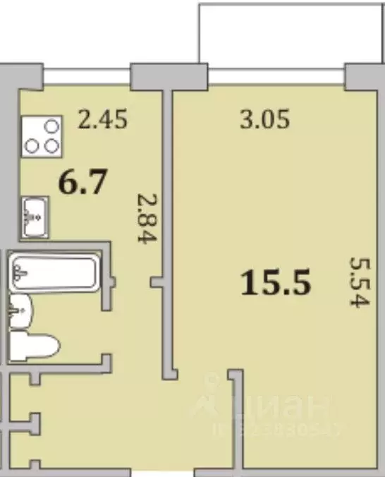 1-к кв. Мурманская область, Мурманск Ледокольный проезд, 9 (30.0 м) - Фото 1