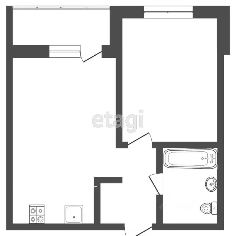 1-к кв. Тюменская область, Тюмень ул. Николая Глебова, 3 (40.08 м) - Фото 1