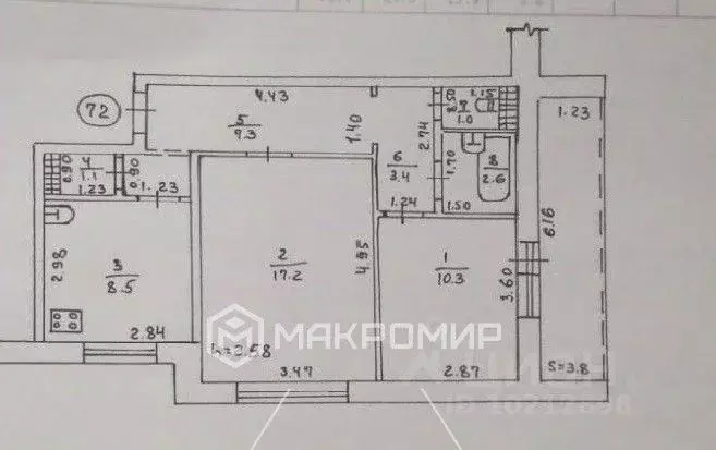 2-к кв. Брянская область, Брянск Деснинская ул., 11 (51.4 м) - Фото 2