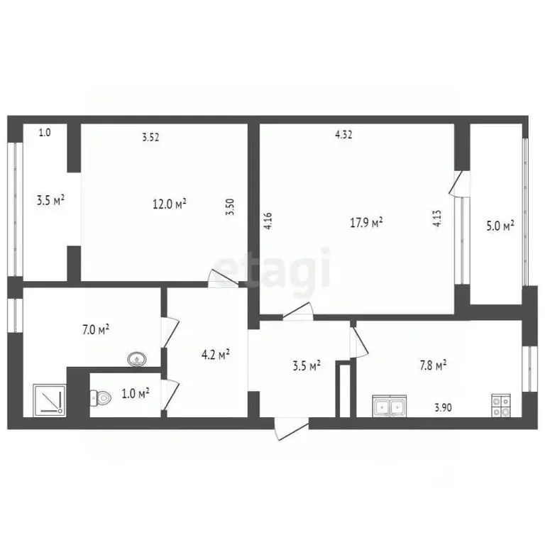 2-к кв. Севастополь ул. Бориса Михайлова, 1 (50.3 м) - Фото 1