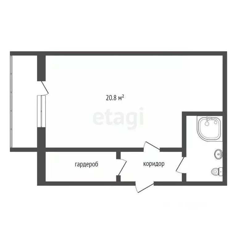 Комната Тамбовская область, Тамбов Магистральная ул., 8 (20.8 м) - Фото 1
