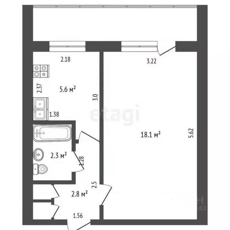 1-к кв. Краснодарский край, Анапа ул. Лермонтова, 121 (34.0 м) - Фото 1