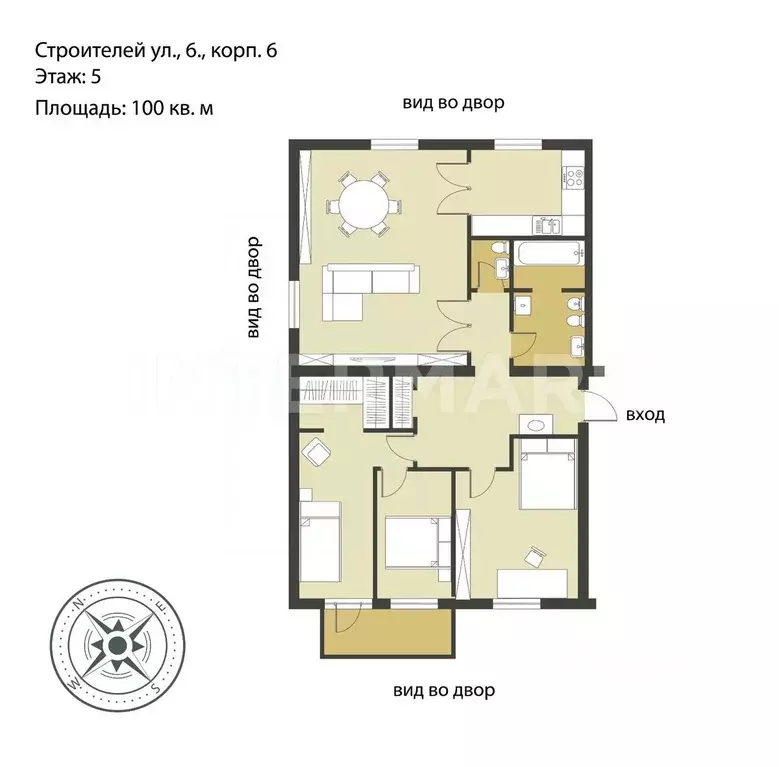 4-к кв. Москва ул. Строителей, 6К6 (100.0 м) - Фото 1