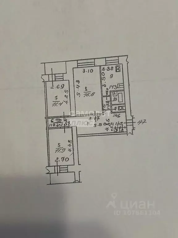 3-к кв. Липецкая область, Липецк пл. Победы, 1 (68.3 м) - Фото 1