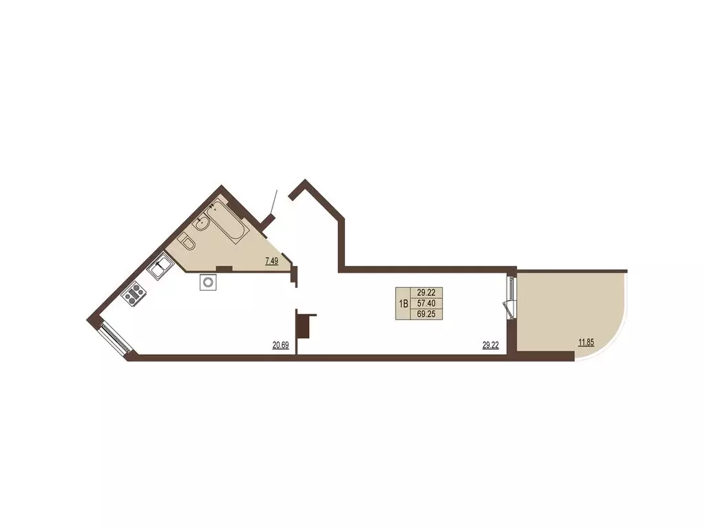 1-комнатная квартира: Владимир, улица Мира, 5А (69.25 м) - Фото 1
