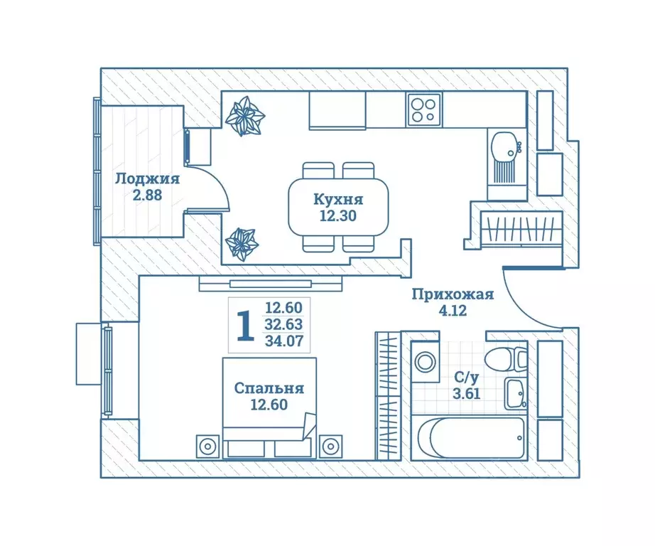 1-к кв. Московская область, Щелково городской округ, Монино пгт ... - Фото 1