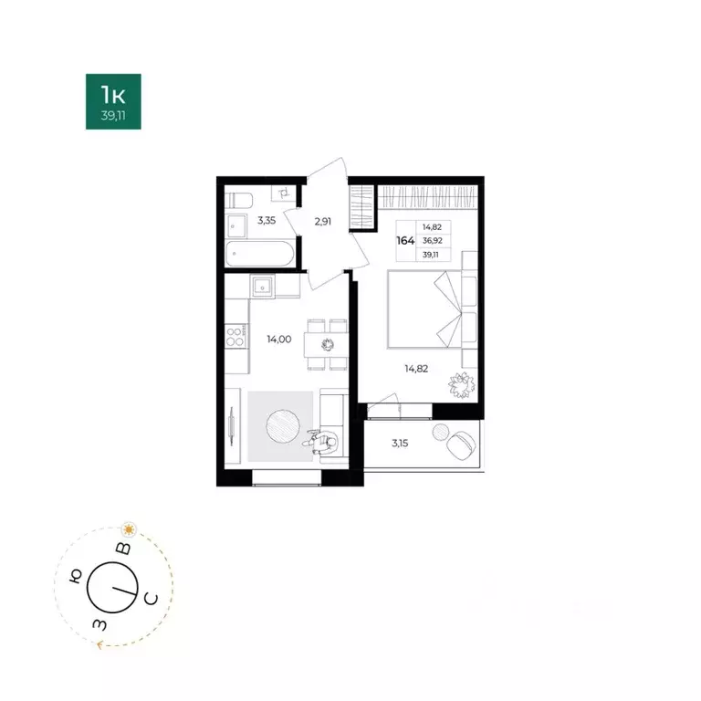 1-к кв. Ярославская область, Ярославль Северный жилрайон, 15-й мкр, 1 ... - Фото 1