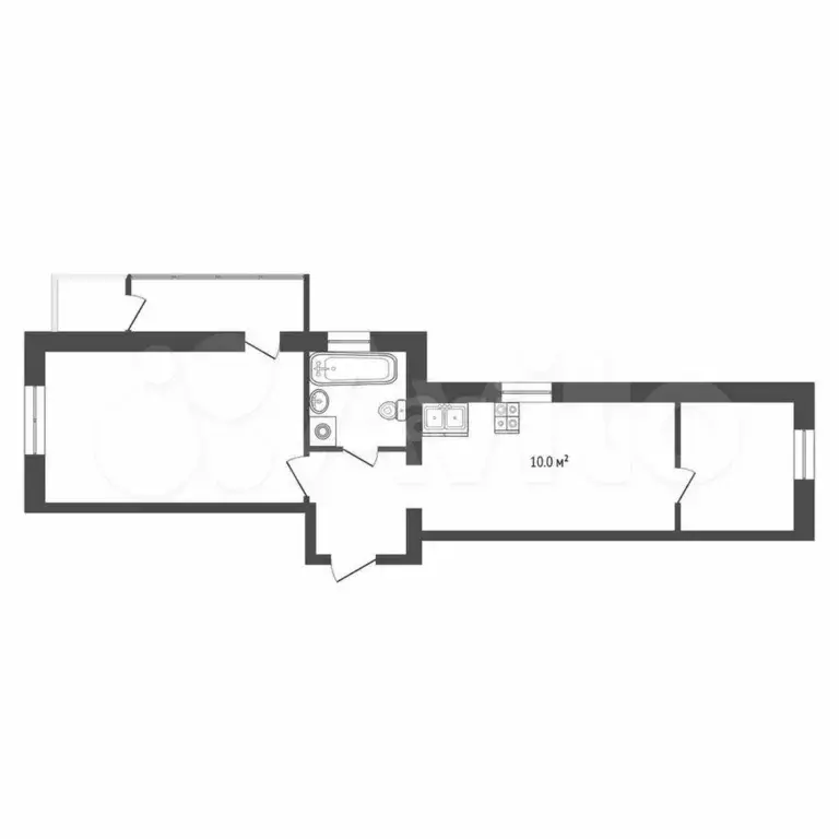 2-к. квартира, 49 м, 1/5 эт. - Фото 1