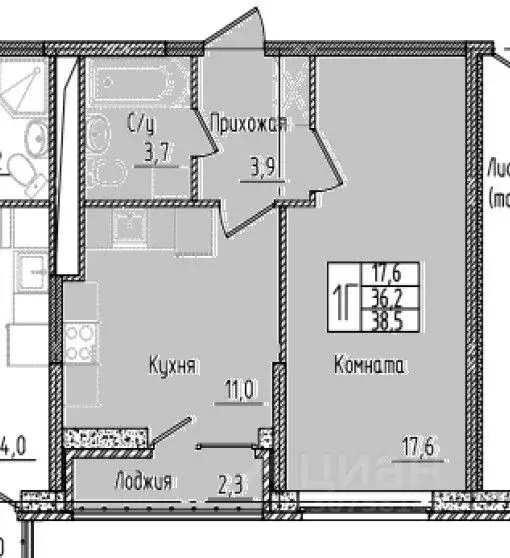 1-к кв. Тверская область, Тверь Южный мкр,  (38.5 м) - Фото 1