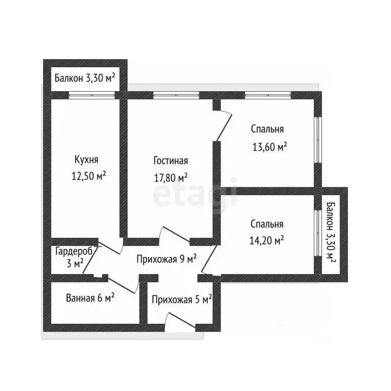3-к кв. Адыгея, Майкоп 5-й пер., 22 (77.8 м) - Фото 2