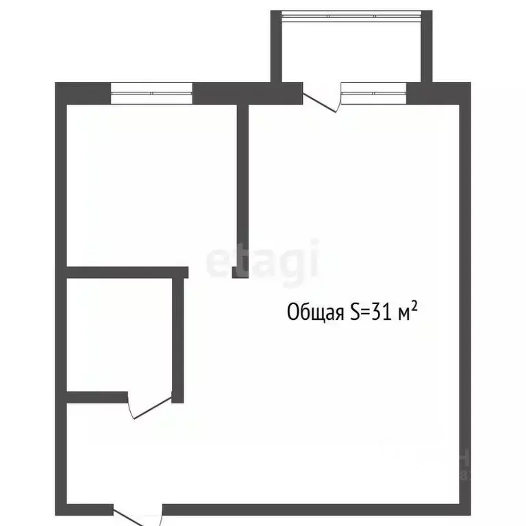 1-к кв. Кемеровская область, Междуреченск ул. Лазо, 40 (31.0 м) - Фото 1