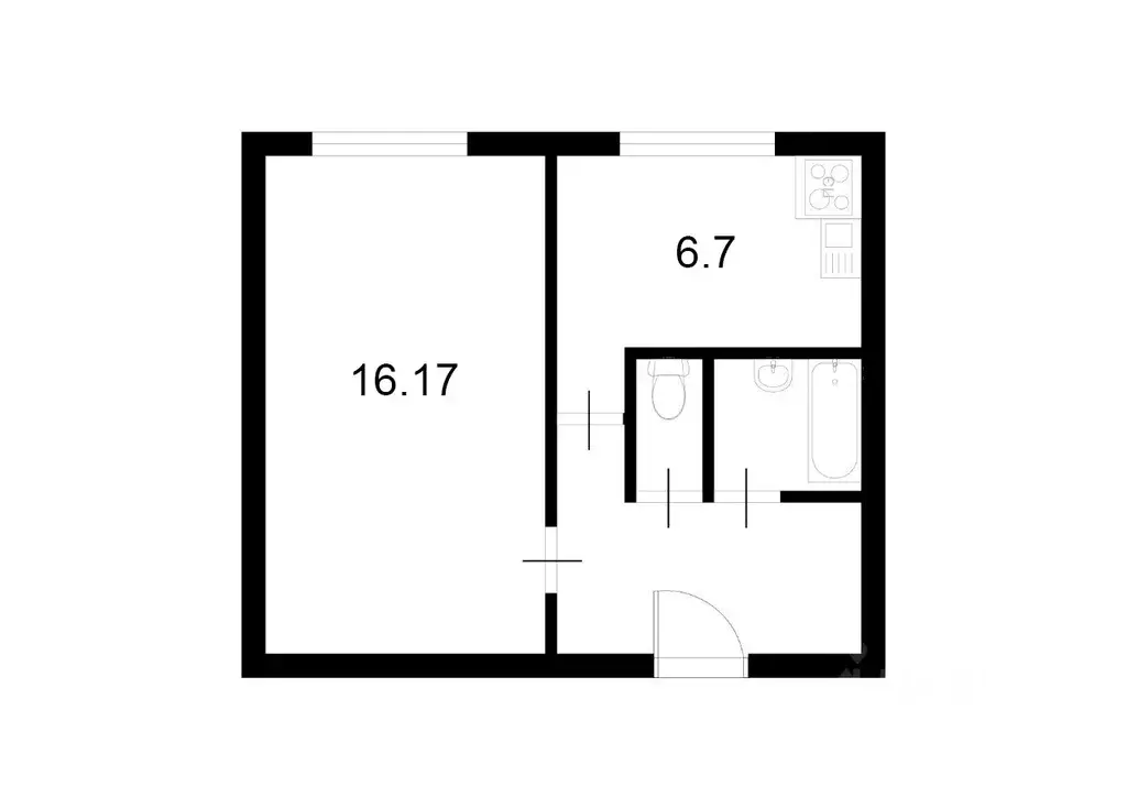 1-к кв. Приморский край, Владивосток ул. Постышева, 13 (30.0 м) - Фото 2