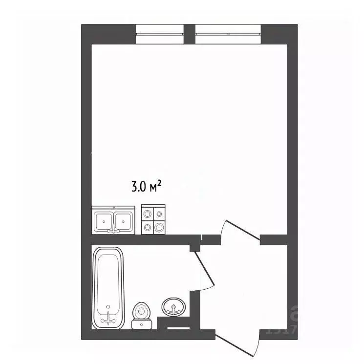 Студия Ямало-Ненецкий АО, Новый Уренгой Энтузиастов мкр, 9 (26.7 м) - Фото 2