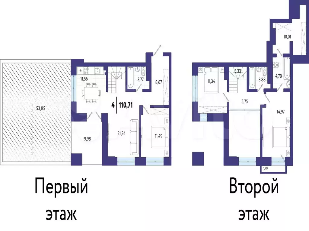 4-к. квартира, 110,7 м, 1/10 эт. - Фото 1