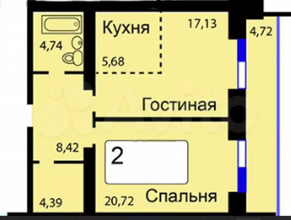 2-к. квартира, 66 м, 14/16 эт. - Фото 0